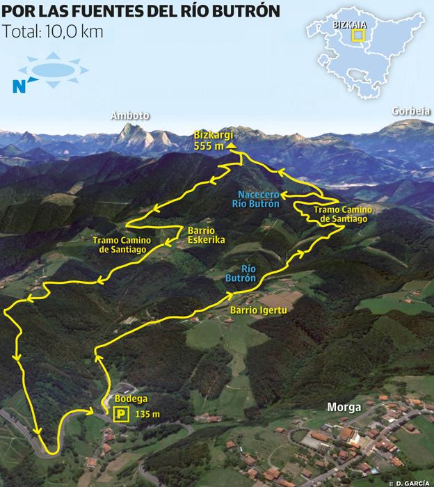 Monte Bizkargi (555 m.) desde Morga