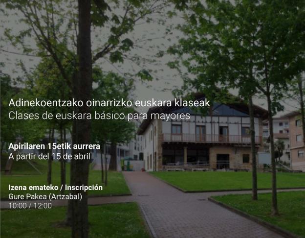 Oinarrizko euskara klaseak jubilatuentzat apirilaren 15etik aurrera