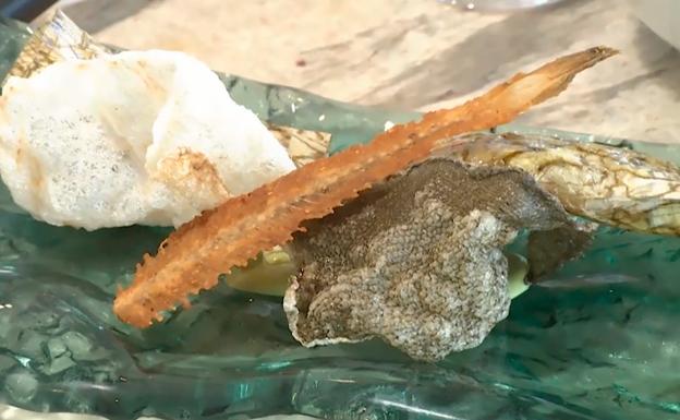 Receta de lenguado con piel de algas kombu de Pedro Subijana