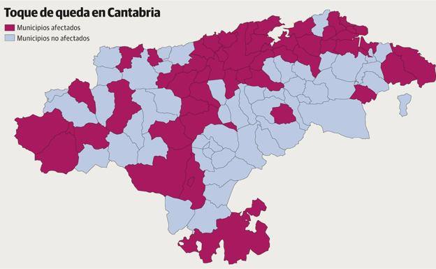 El TSJC respalda el toque de queda para 53 municipios de Cantabria