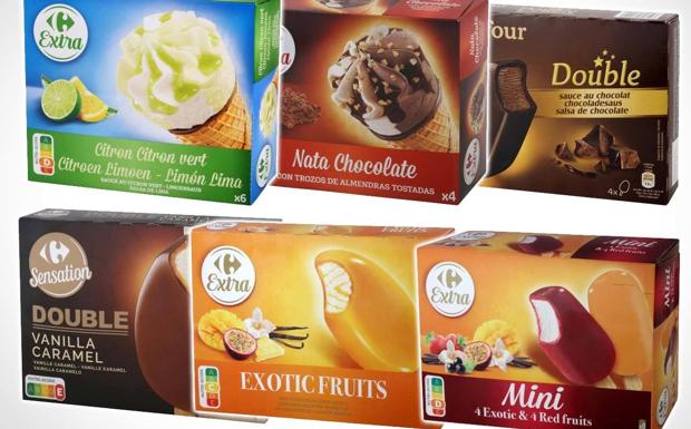 Listado de las 29 variedades de helados que Carrefour retira por contener un producto cancerígeno
