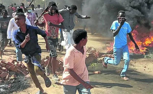 Protests against the coup in Sudan.