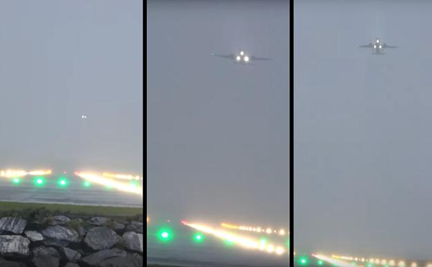 Aterrizaje frustrado en Hondarribia por el mal tiempo