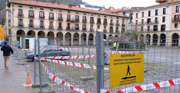 La plaza de Euskadi, en obras