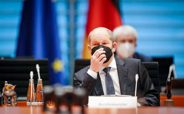 Olaf Scholz, this week at his government meeting.