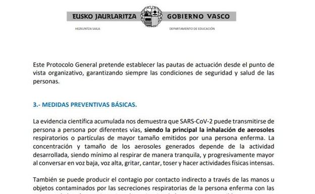 Consulta el nuevo protocolo de Educación