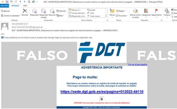 Alertan de una campaña de 'phishing' que suplanta a la Dirección General de Tráfico