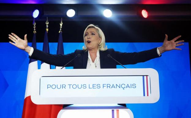 Le Pen, in his speech after acknowledging Macron's victory. 