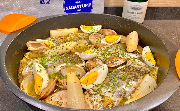 Receta de merluza en salsa verde de Sagastume