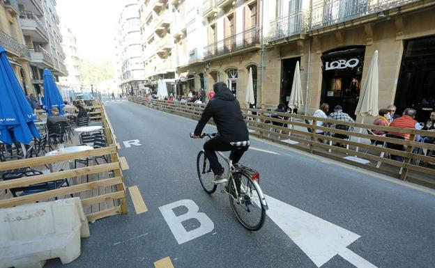 El Ayuntamiento de Donostia quitará las terrazas covid «en un plazo razonable» antes de verano