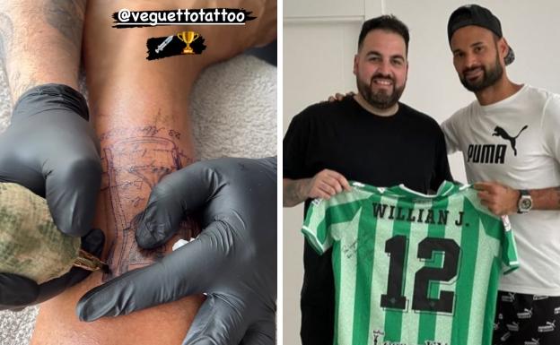 Willian José se tatúa el trofeo de Copa ganado con el Betis