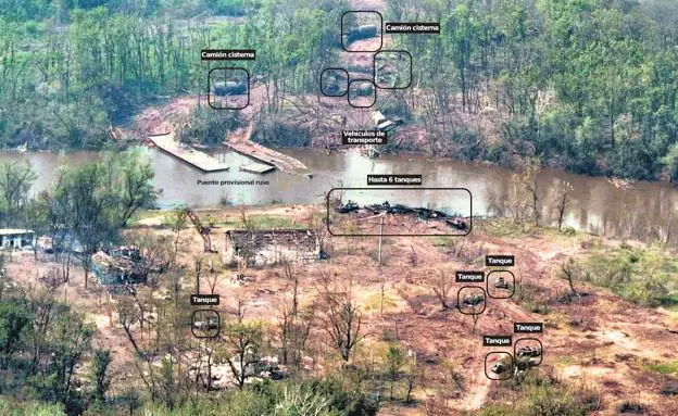 Image showing part of the huge material losses suffered by the Russian forces during the battle on the Seversky-Donats river, in the Luhansk region.