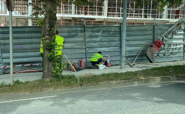 Un accidente en las obras de Ermotegi provoca un escape de gas que no deja heridos