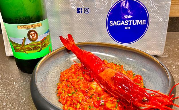 Receta de arroz meloso de carabineros de Sagastume