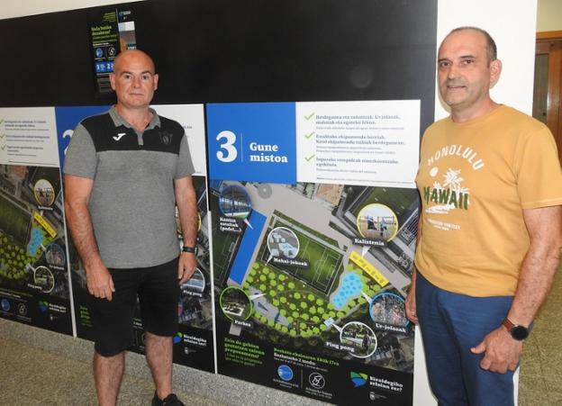 Elegida la opción con peatonalización y parque de agua para la zona frente al polideportivo