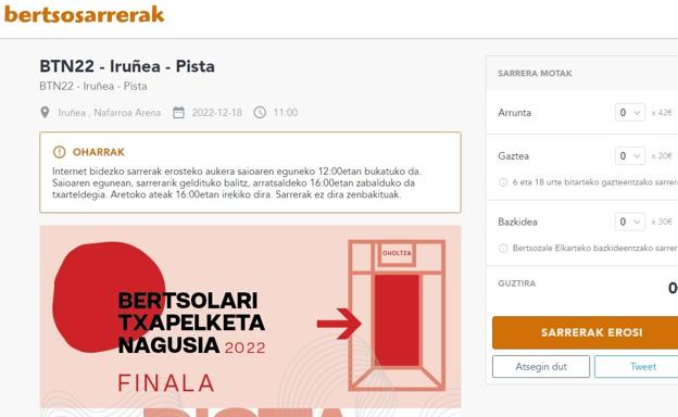 Martxan dago berriro Txapelketa Nagusirako sarreren salmenta