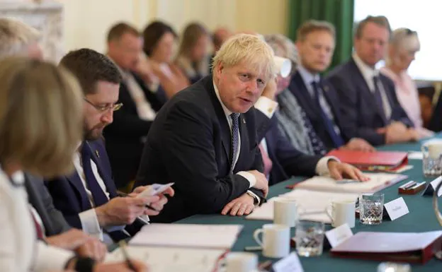 Boris Johnson chairs his Cabinet meeting in Downing Street on Tuesday