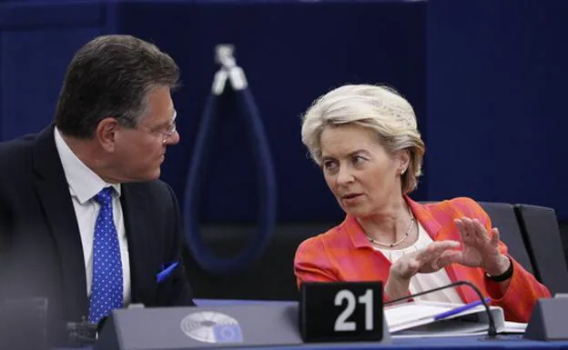 President Ursula von der Leyen yesterday at the European Commission