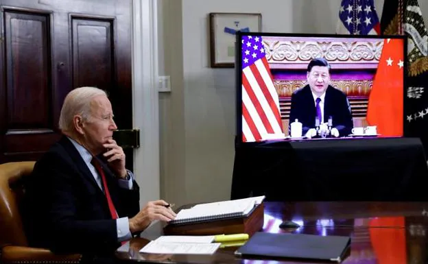 The US president, Joe Biden, and his Chinese counterpart, Xi Jinping, in a telematic conversation last November.