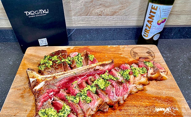 Receta de T-Bone con pesto de almedras