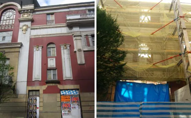 Áncora denuncia «la destrucción parcial» de la fachada del Bellas Artes tras la «apertura de un hueco de grandes dimensiones»