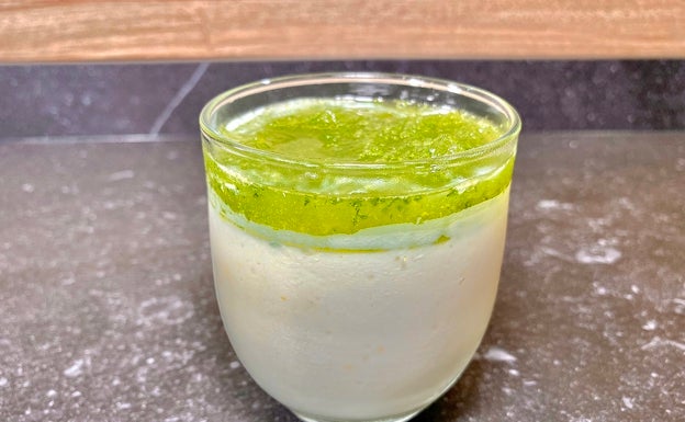 Receta de crema de limón con granizado de mojito