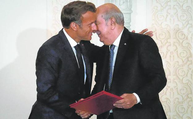 Macron and his Algerian counterpart, Abdelmayid Tebboune. 