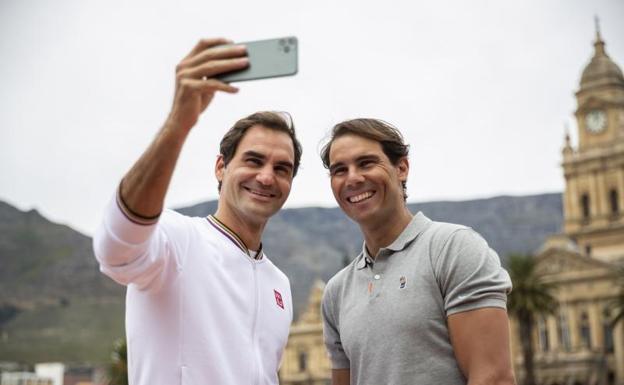 Roger Federer and Rafa Nadal, in London. 