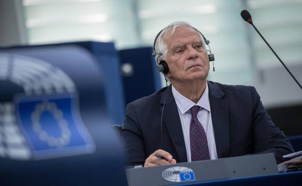 The head of European diplomacy, Josep Borrell, during the plenary session of the European Parliament in Strasbourg.