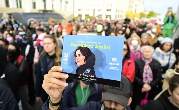 Demonstration in Berlin this Wednesday to condemn the death of Mahsa Amini. 