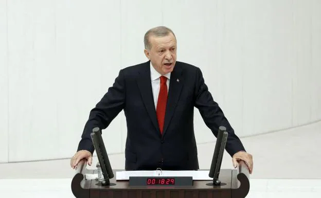 The Turkish president, Recep Tayyip Erodgan, this Saturday, in Parliament. 
