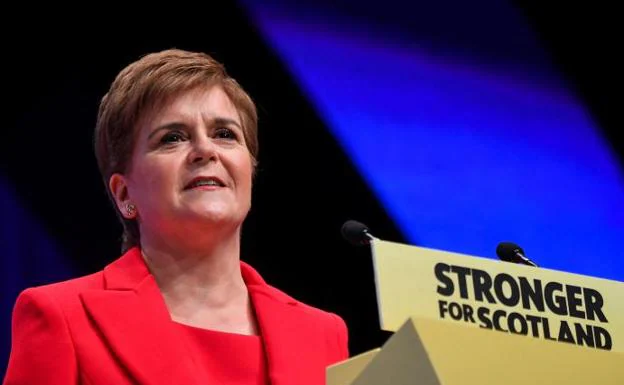 Nicola Sturgeon, during her speech at the assembly of the pro-independence SNP. 