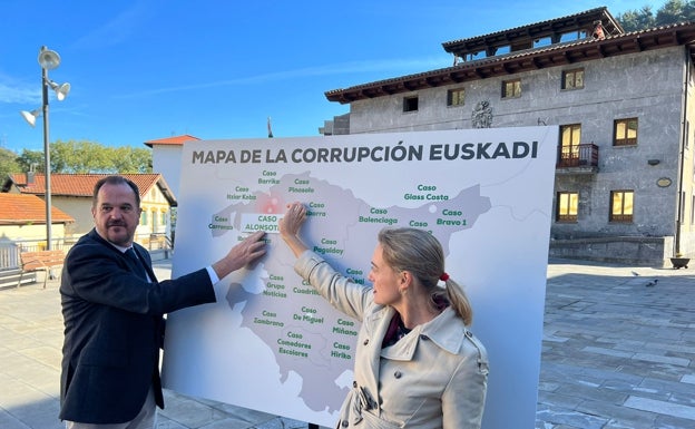 Así es «el mapa de la corrupción» con el que Iturgaiz acusa al PNV de «manchar» Euskadi