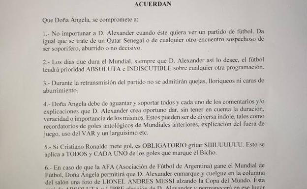 El acuerdo 'legal' de una pareja de Durango para el Mundial de Qatar: «Si gana Argentina podré colgar una foto de Messi en el salón»
