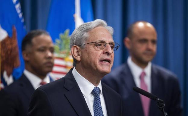The Secretary of Justice and Attorney General of the United States, Merrick Garland, this Friday during his appearance to make the announcement.