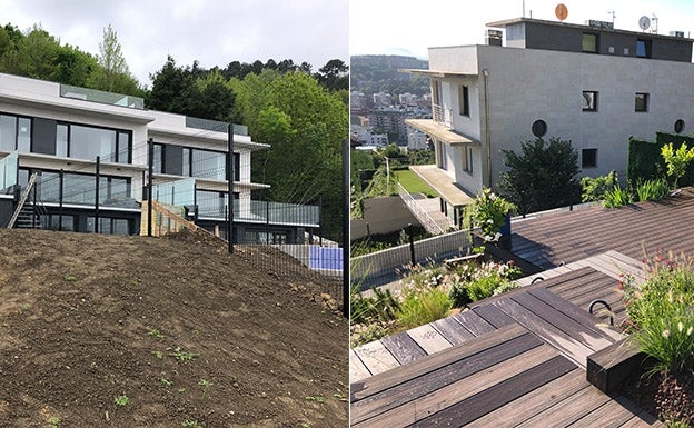 Antes y después de dos jardines