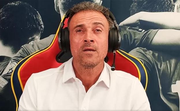 Luis Enrique during his speech on his Twitch channel this Saturday. 