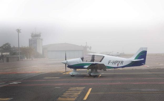 Hondarribia airport, a foggy day