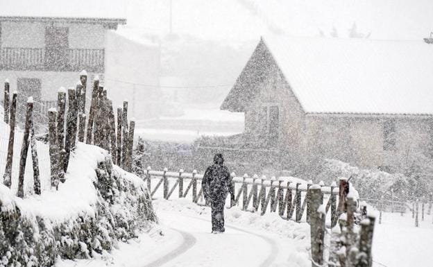Hasta 10 centímetros de nieve en Berastegi y Bidania