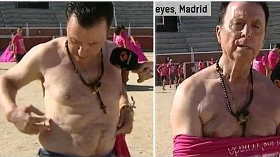 Ortega Cano la lía sin camiseta al defender a los toros: "Sin la fiesta, no tendrían razón de ser"