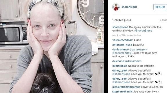 Sharon Stone se suma a la moda sin maquillaje