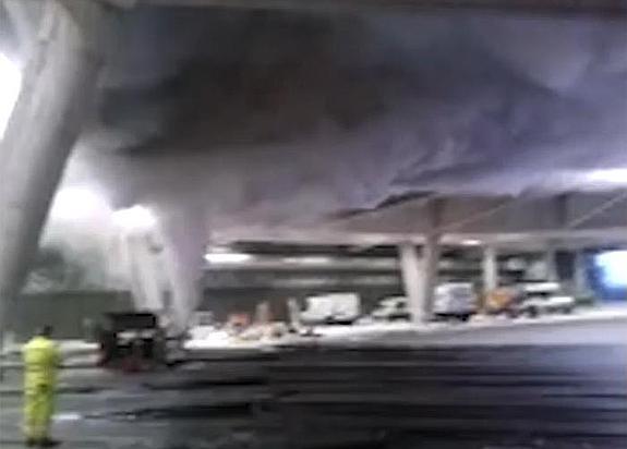 Prueba de humos en la estación de autobuses de San Sebastián