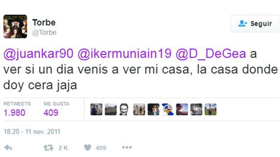 Torbe, a Muniain y De Gea: «A ver si un día venís a mi casa, la casa donde doy cera»