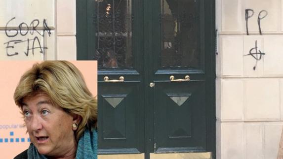 Pintan amenazas en el portal de una exconcejal del PP en San Sebastián