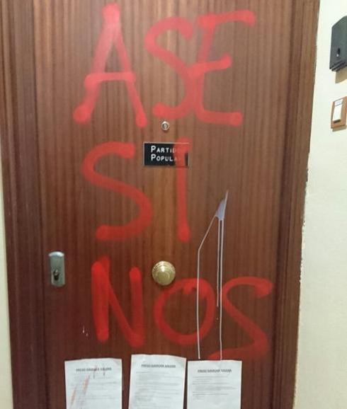 Los autores de las pintadas en la sede del PP de Barakaldo dicen que «no pedirán perdón»