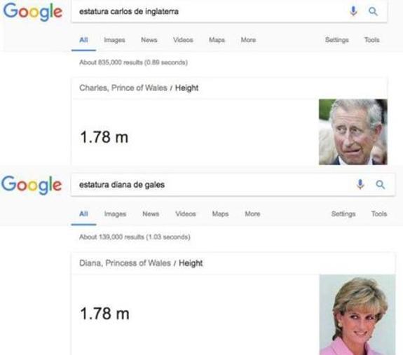 Un tuitero busca cuánto medía Lady Di y cuánto Carlos de Inglaterra... y se lleva esta sorpresa